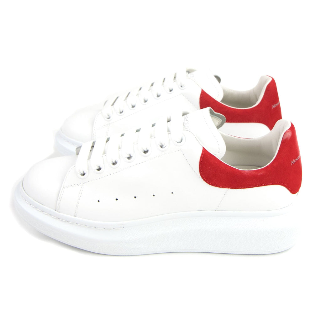Alexander Mcqueen Exaggerated-sole Leather Sneakers 9676 White/red Velour