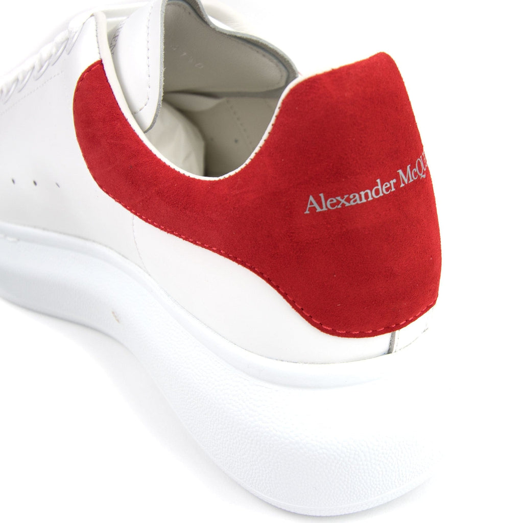 Alexander Mcqueen Exaggerated-sole Leather Sneakers 9676 White/red Velour