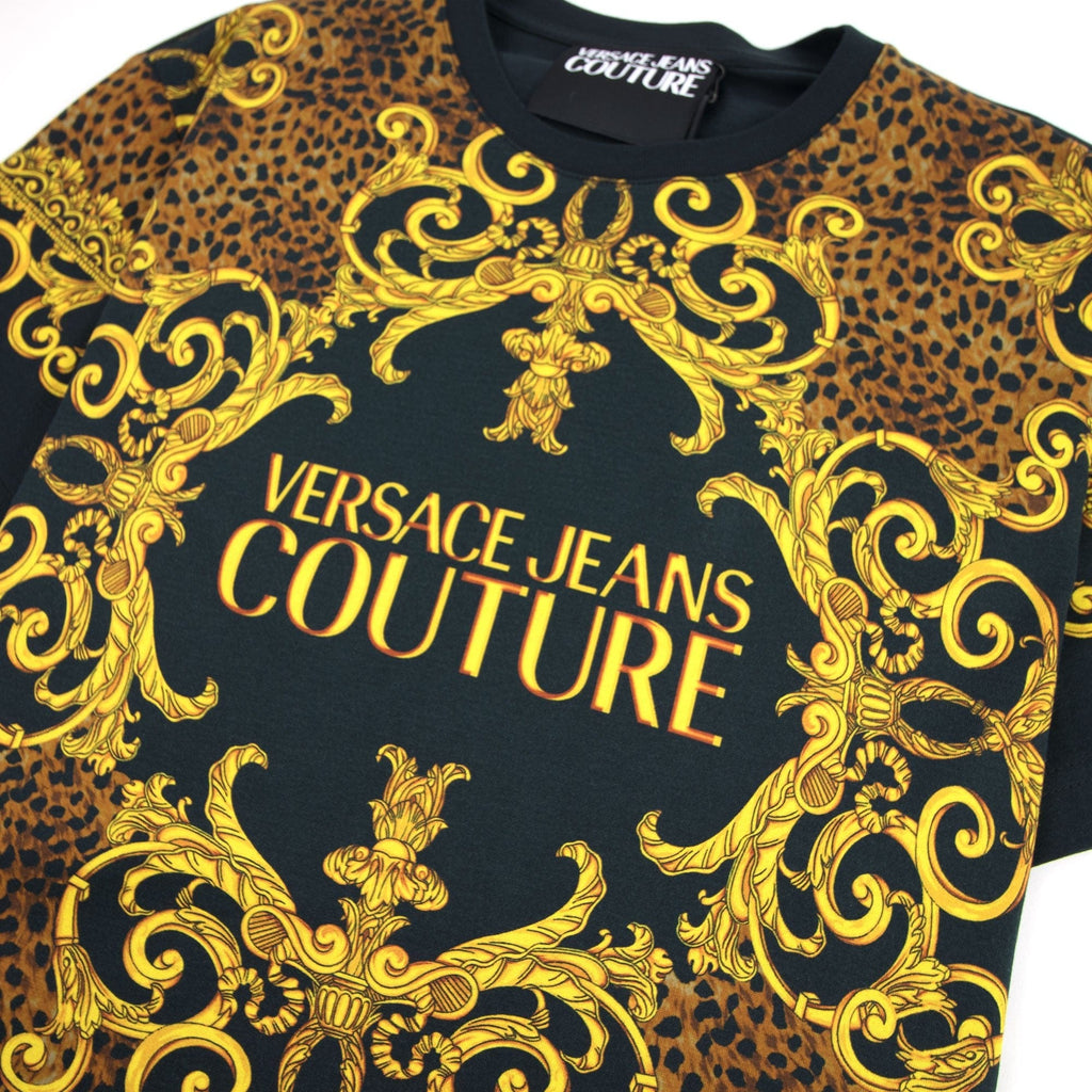 Versace Jeans Couture Baroque Print Jersey T-shirt Black 899