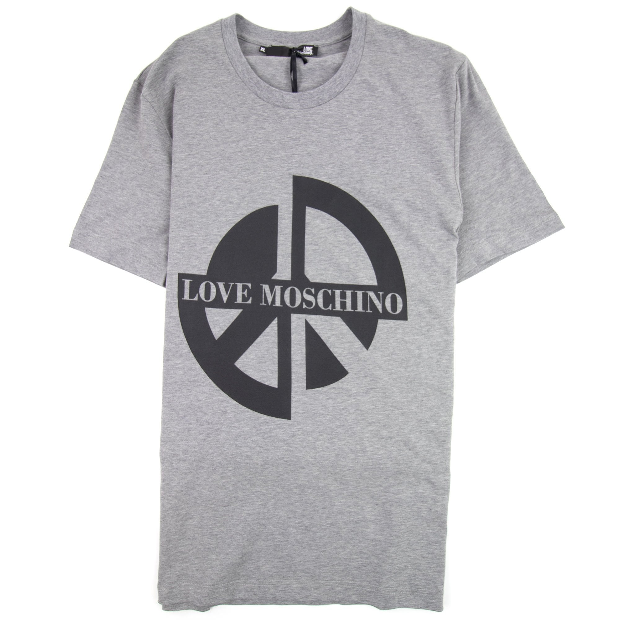 Love Moschino Printed Peace Sign T-Shirt Grey B733