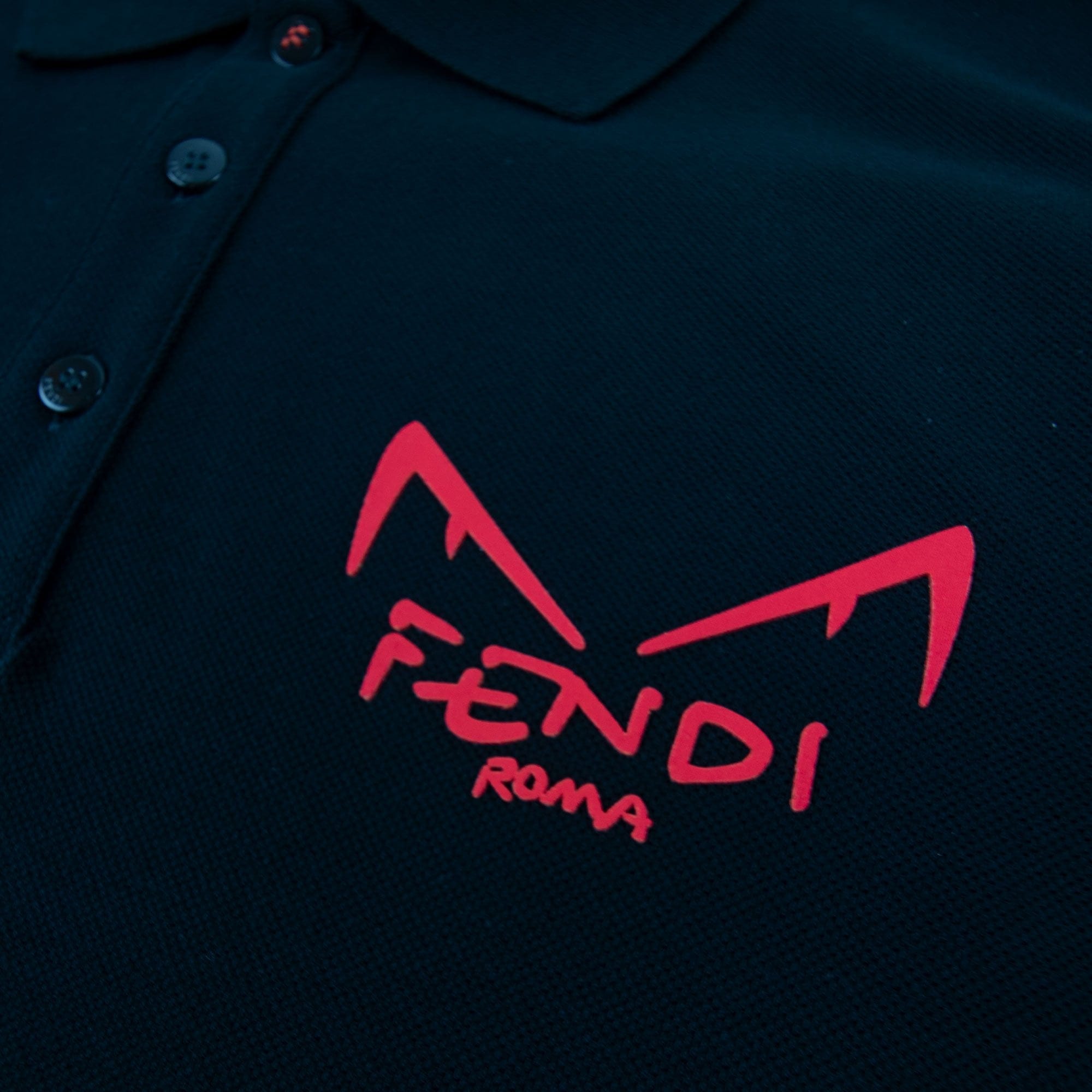 Fendi Bag Bugs Polo Shirt Black