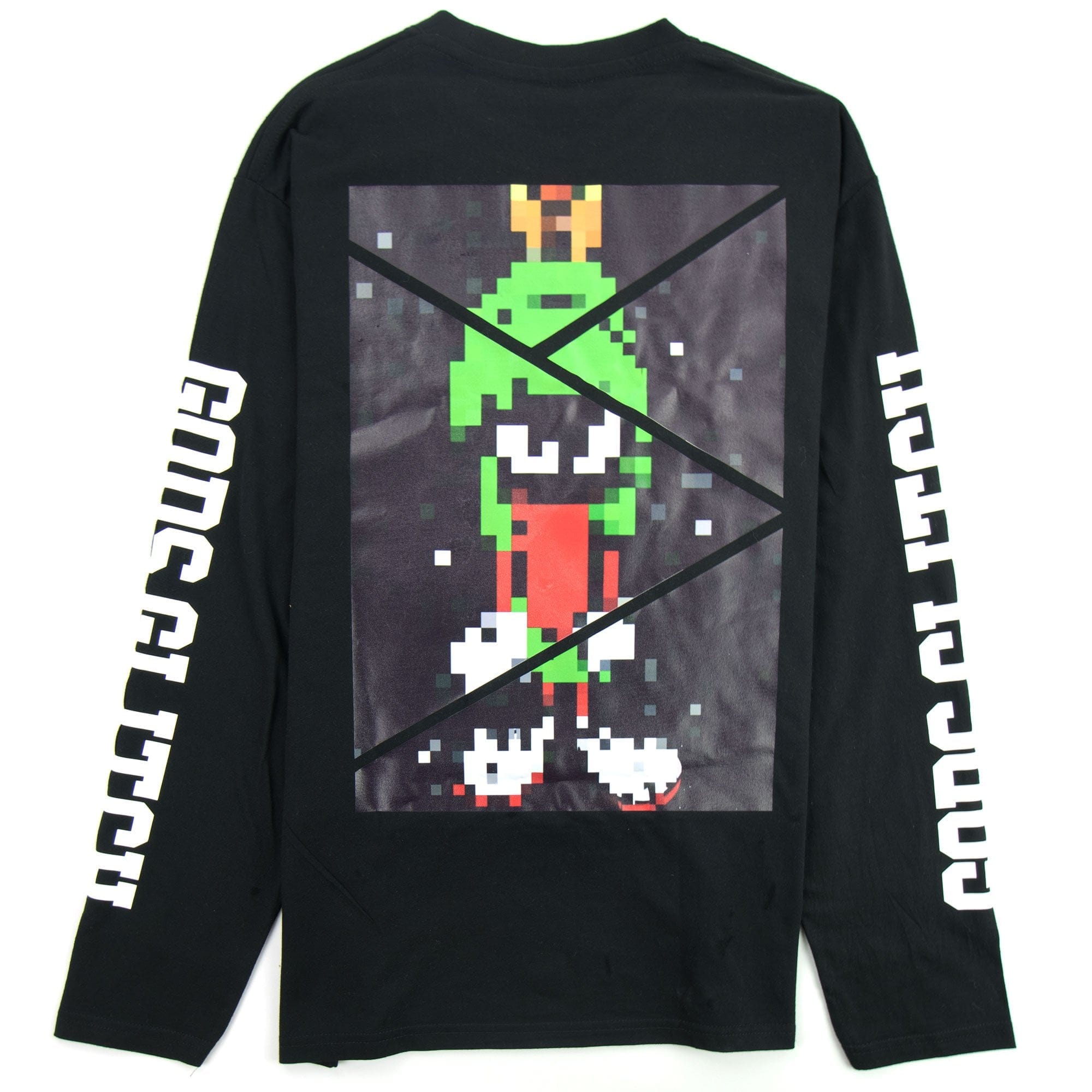 Gods Glitch Martian Pixel Longsleeve T-shirt Black