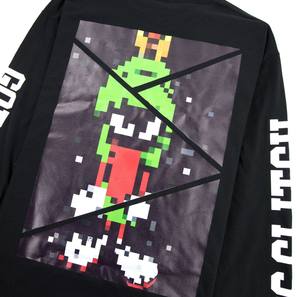 Gods Glitch Martian Pixel Longsleeve T-shirt Black