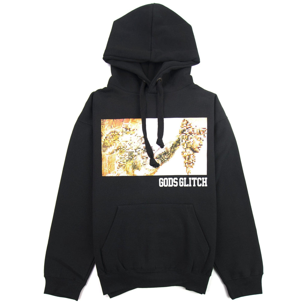 Gods Glitch Perseus Print Premium Hoodie Black