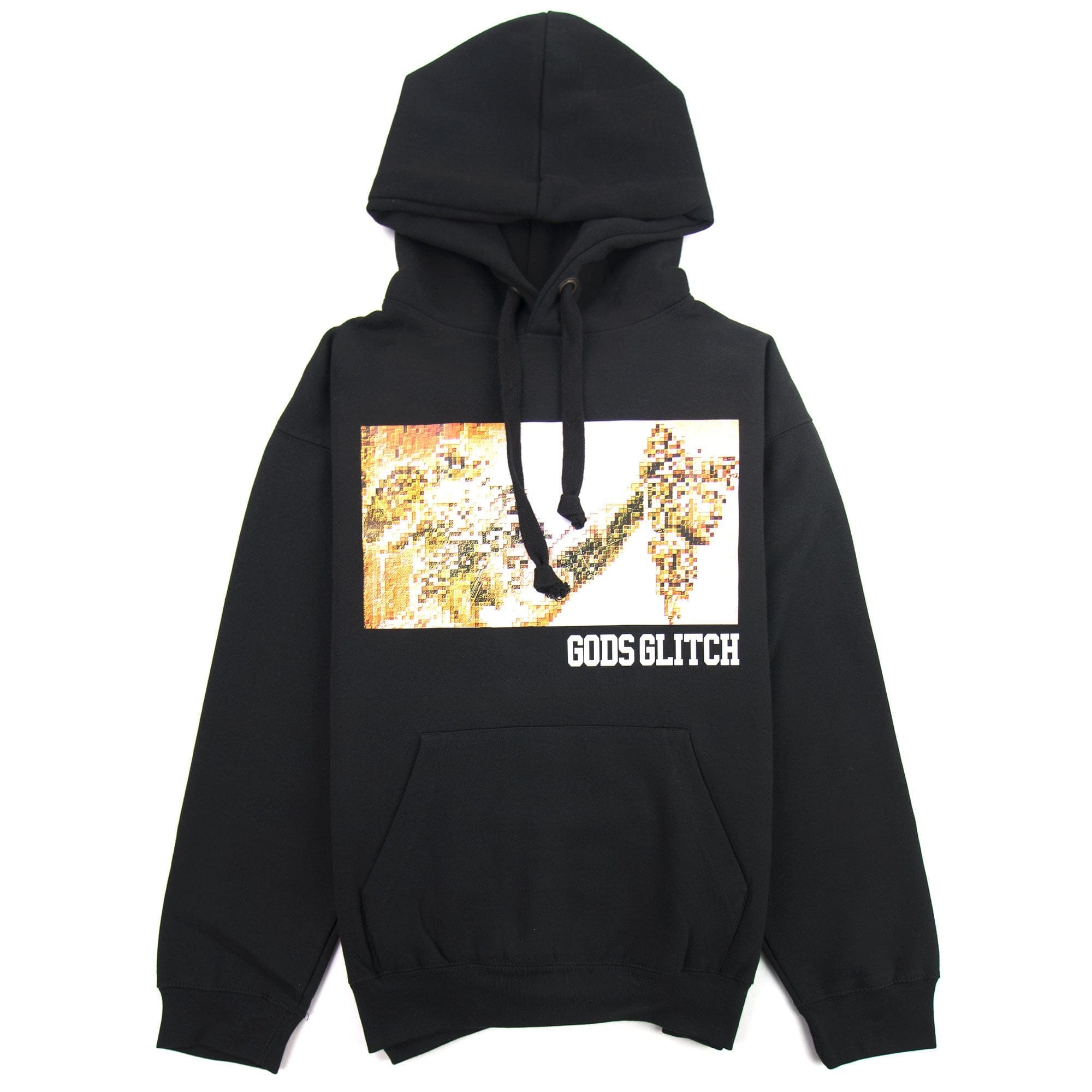 Gods Glitch Perseus Print Premium Hoodie Black