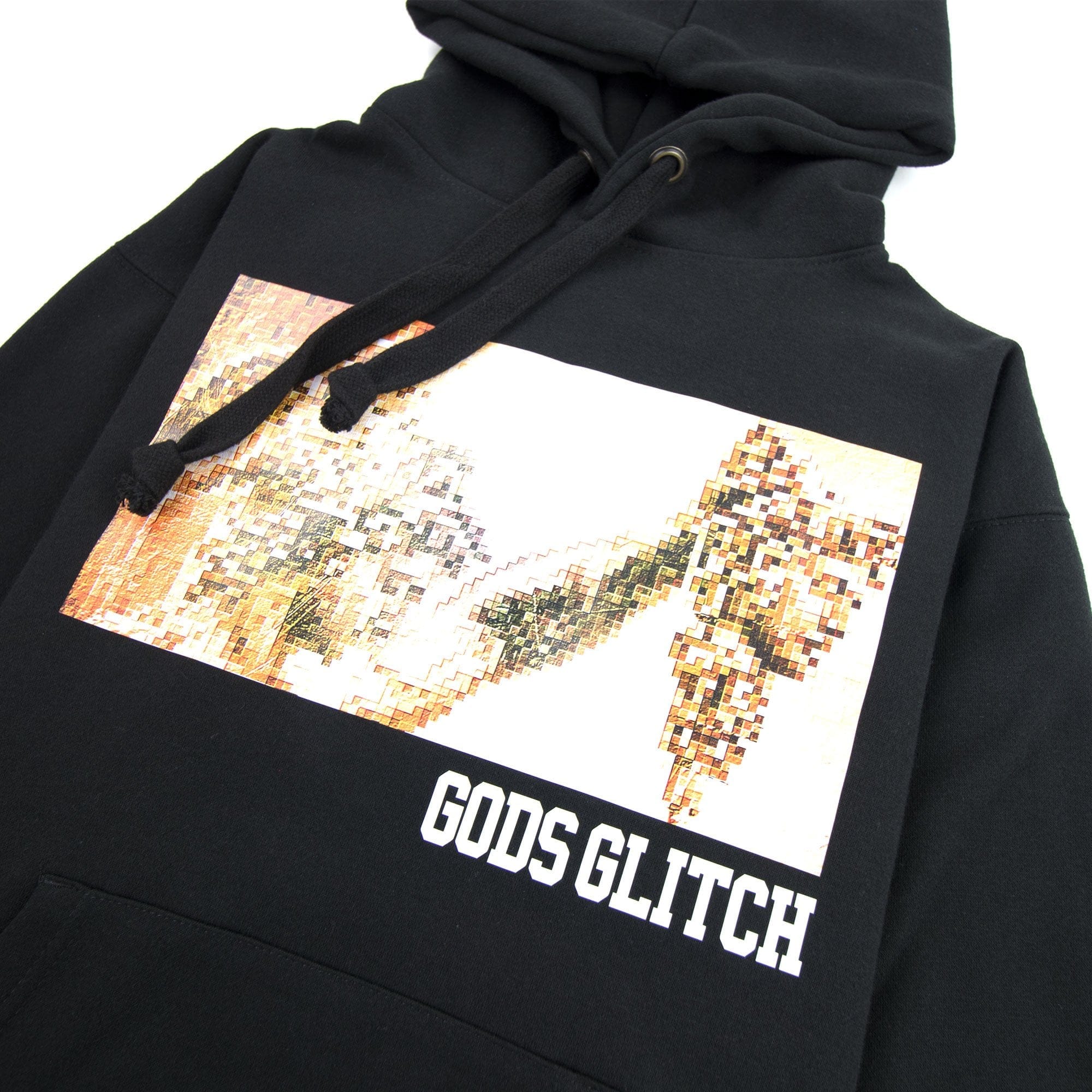 Gods Glitch Perseus Print Premium Hoodie Black