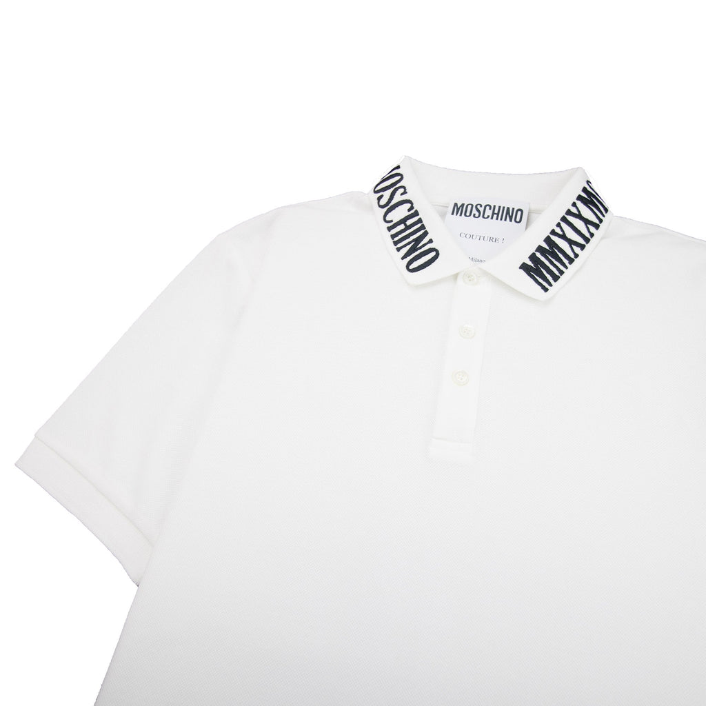 Moschino Couture Mmxix Embroidered Collar Polo White