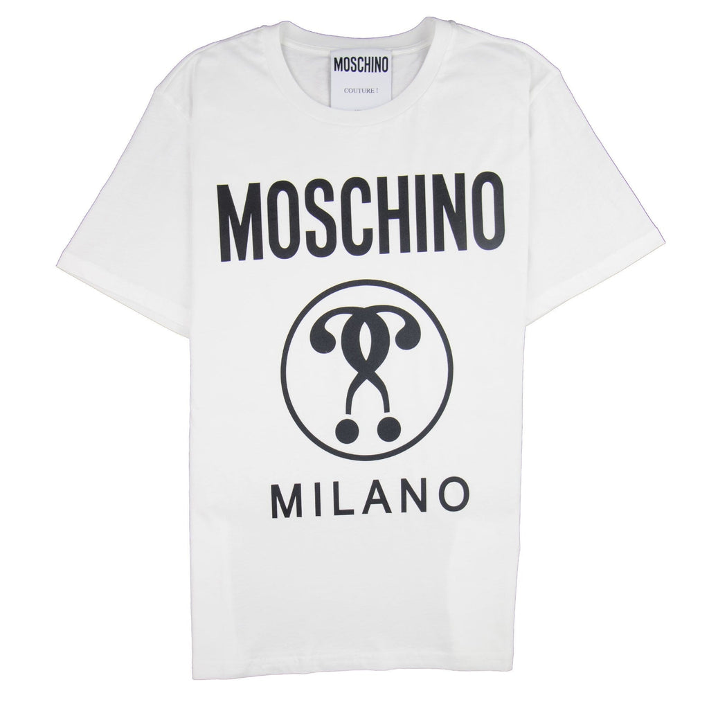 Moschino Couture Double Question Mark Jersey T-shirt White
