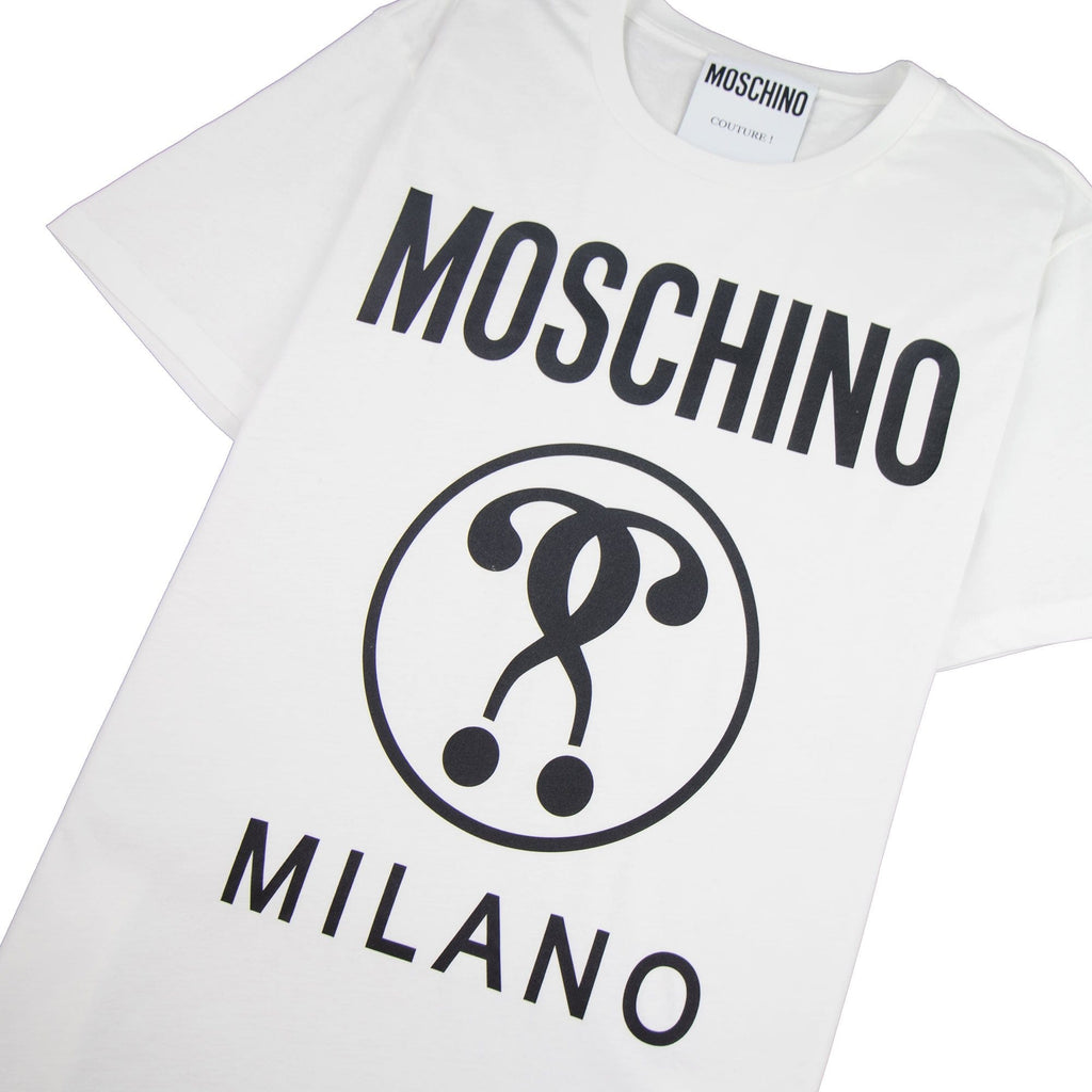 Moschino Couture Double Question Mark Jersey T-shirt White