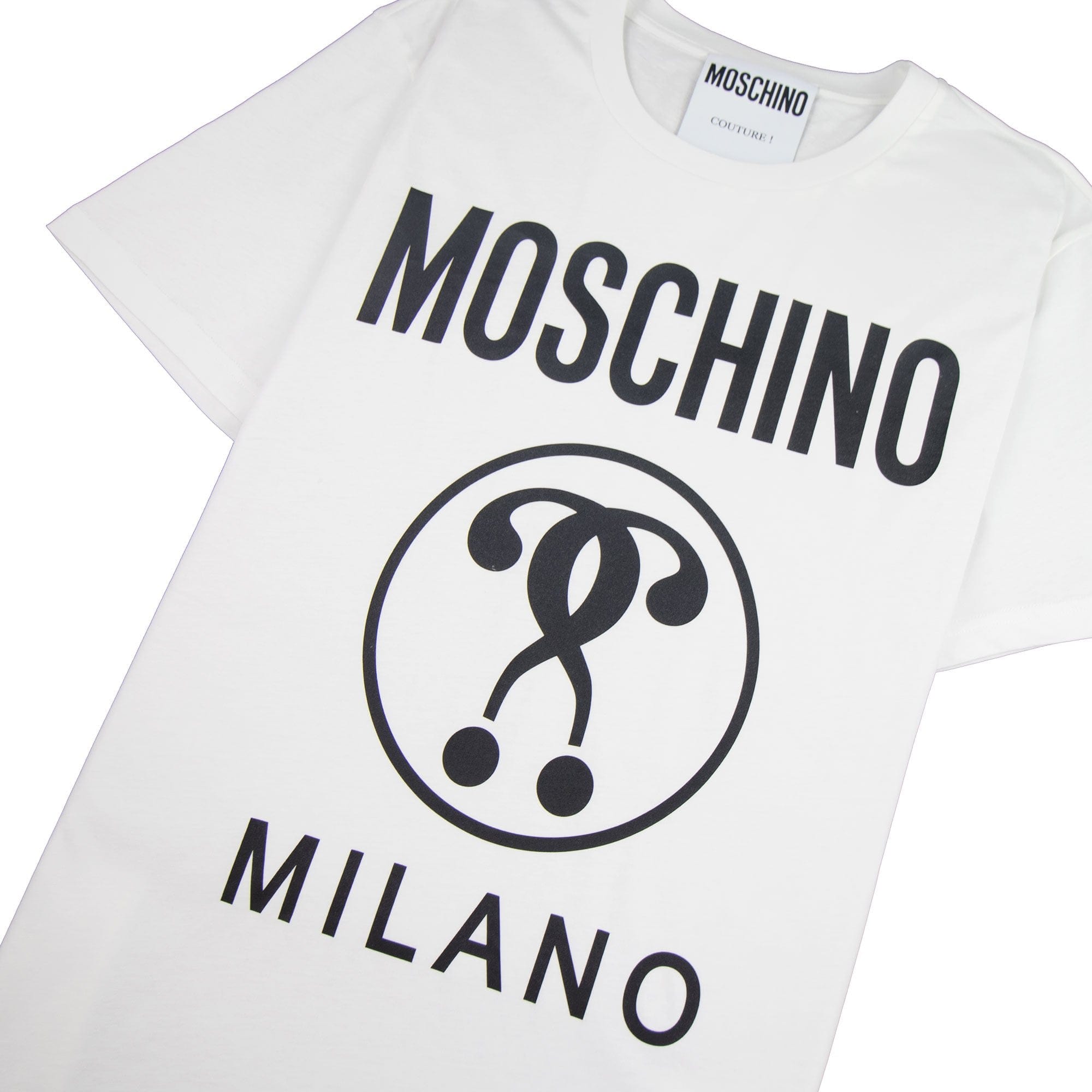 Moschino Couture Double Question Mark Jersey T-shirt White