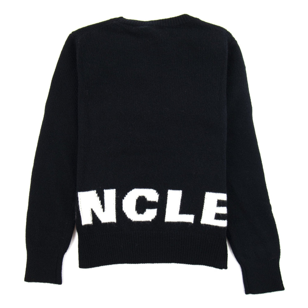 Moncler Junior Maglia Tricot Giroco Knitted Sweatshirt Black 999
