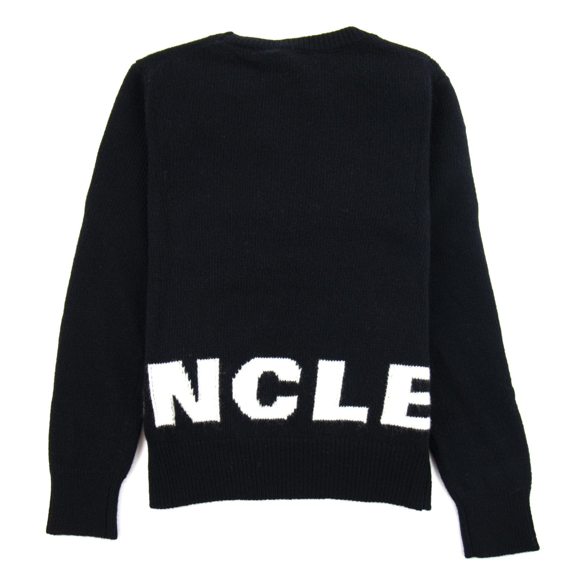 Moncler Junior Maglia Tricot Giroco Knitted Sweatshirt Black 999