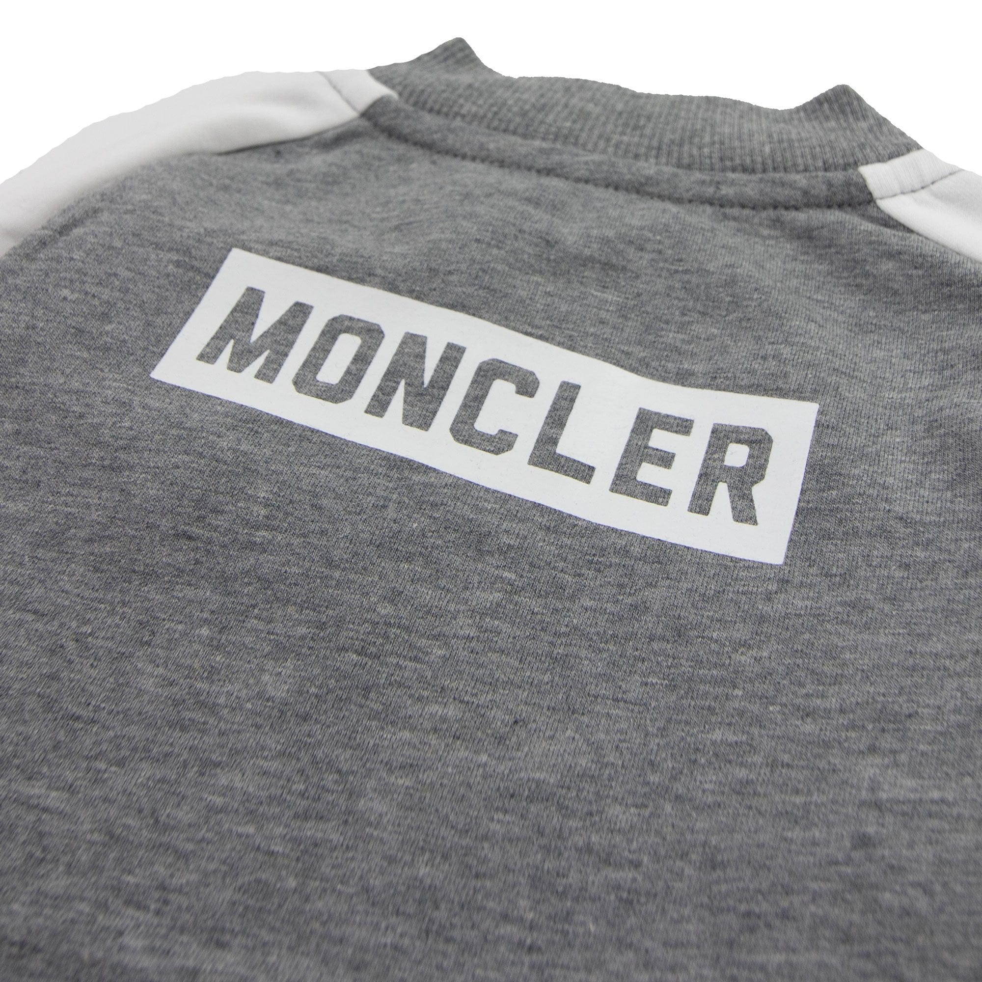 Moncler Junior Pagliaccetto Rubber Logo Romper Grey 986