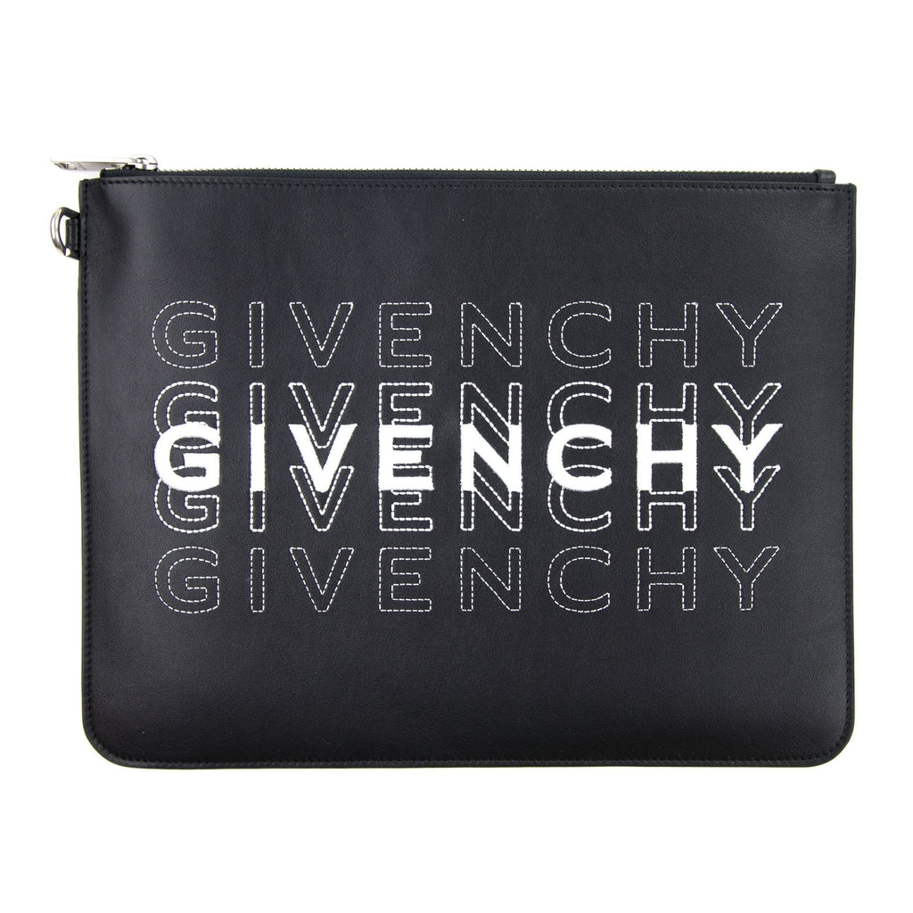 Givenchy Black Embroidered Pouch Black