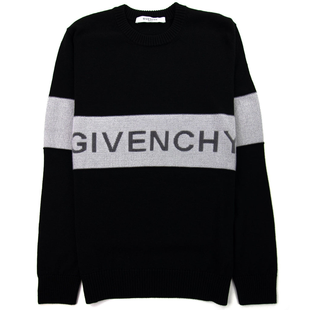 Givenchy Contrasting Stripe Sweater In Wool Black/white