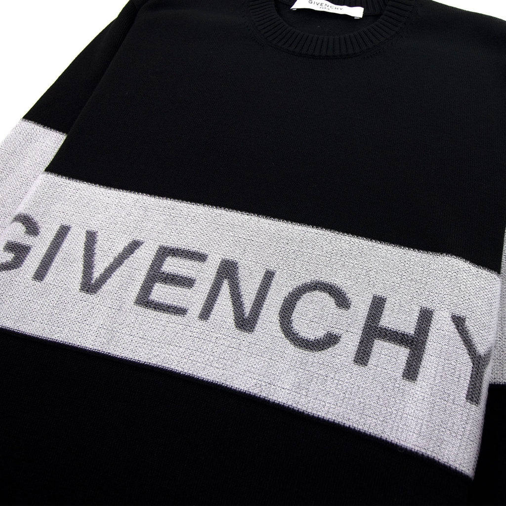 Givenchy Contrasting Stripe Sweater In Wool Black/white