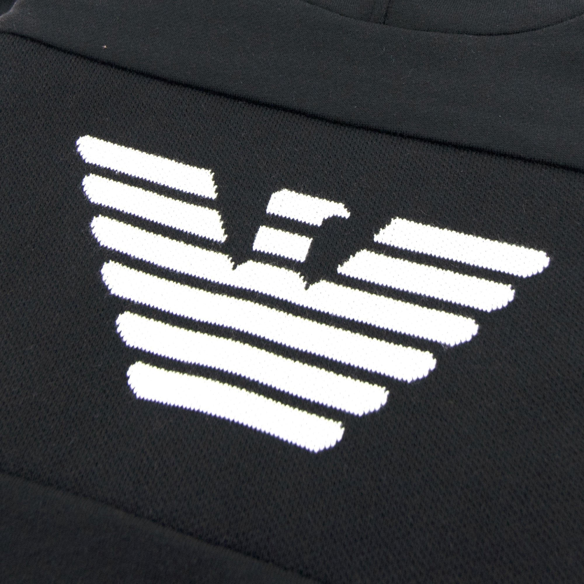 Emporio Armani Jnr Knitted Logo Hoodie Nero 0999