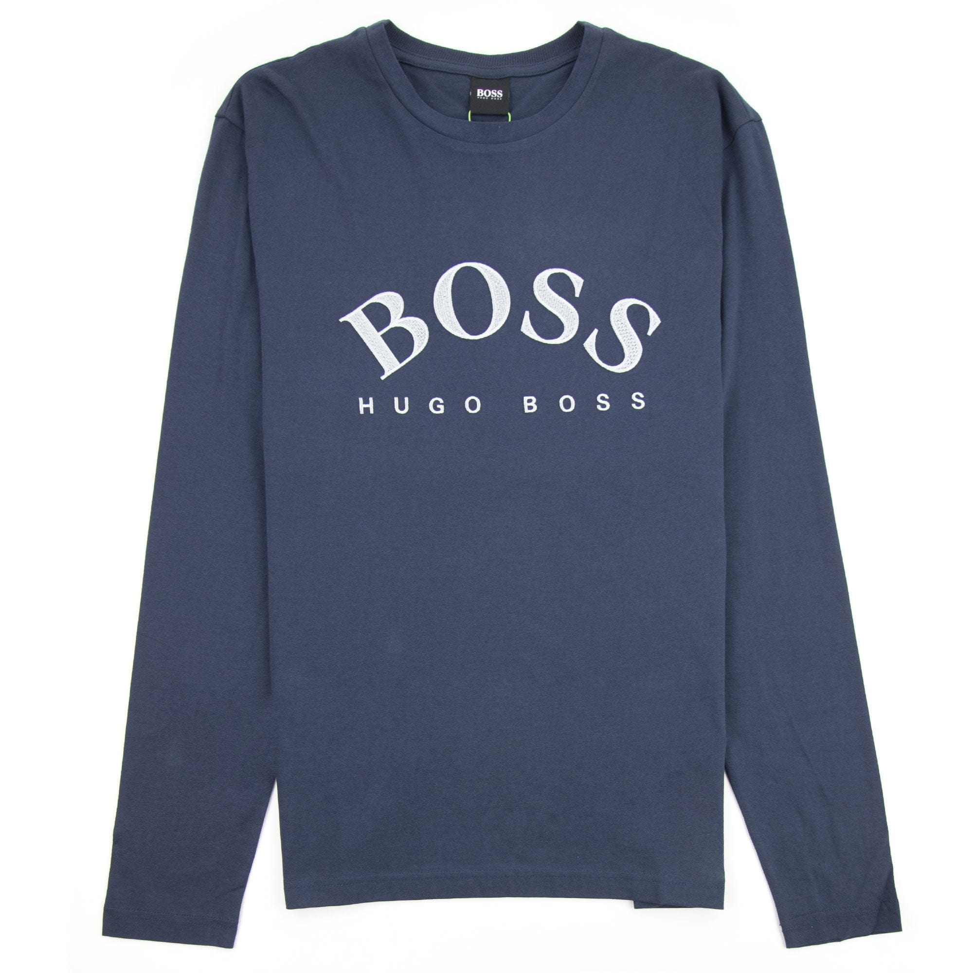 Hugo Boss Curved Embroidered Large Logo Togn LS T-Shirt