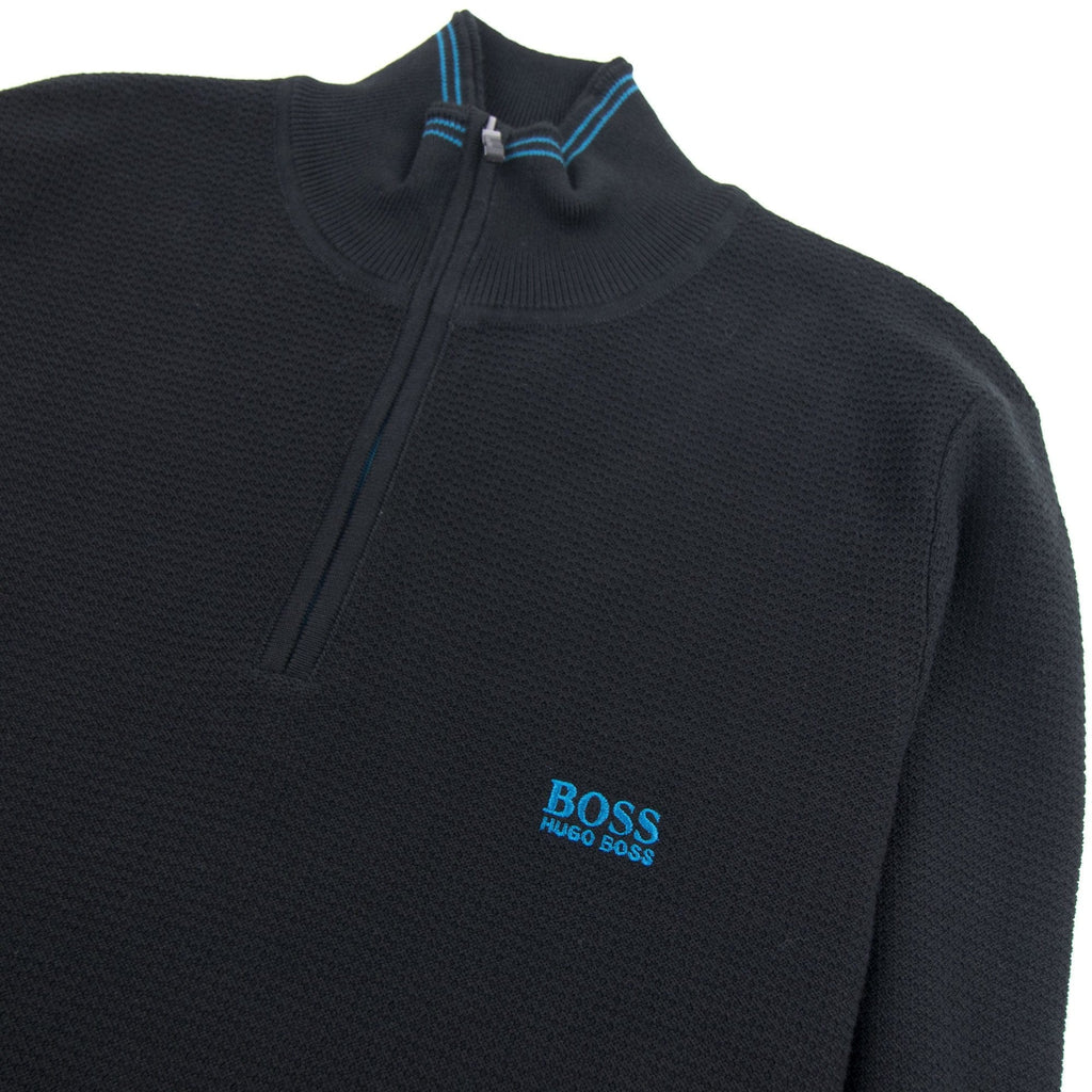 Hugo Boss Small Logo Quarter Zip Sweatshirt 001 Black