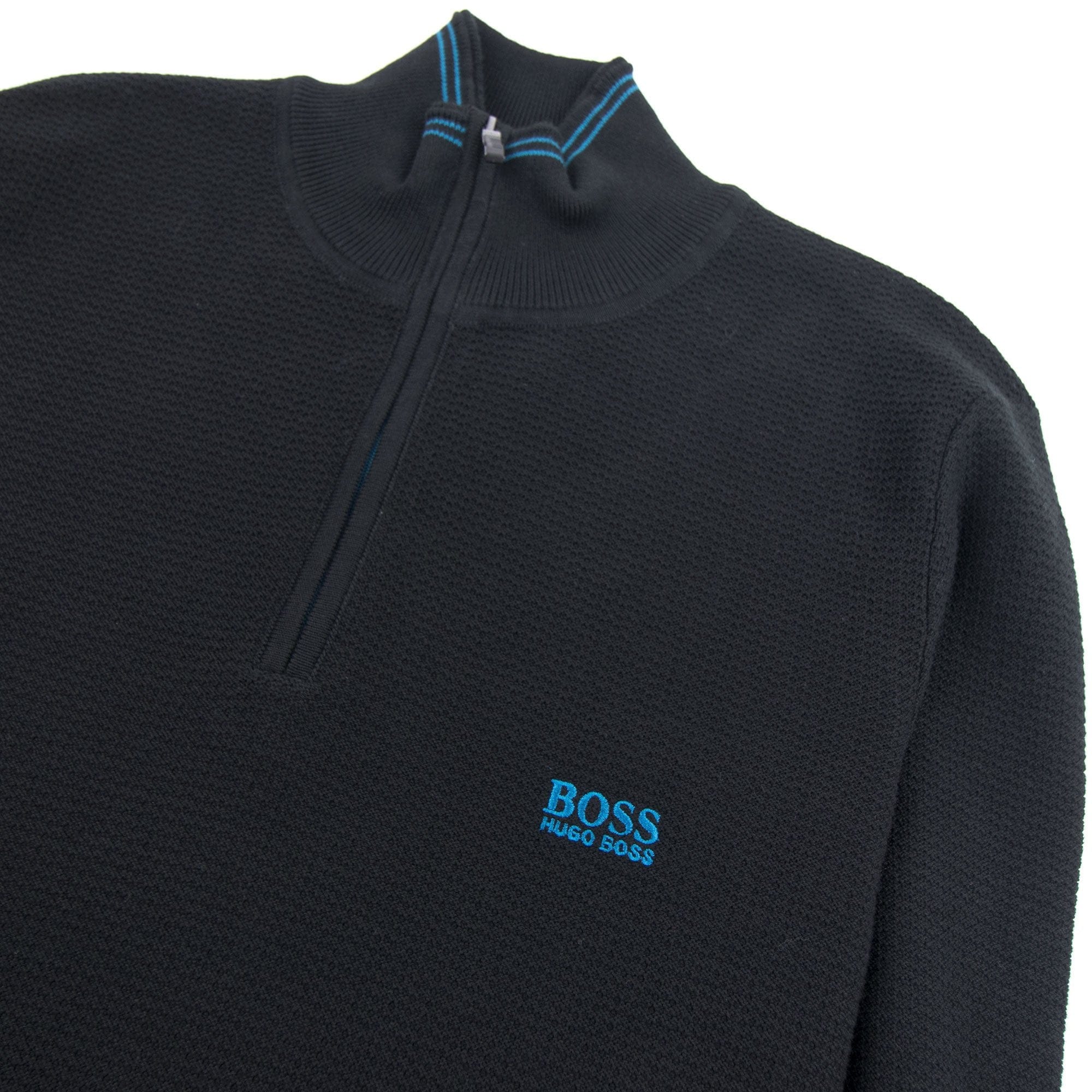 Hugo Boss Small Logo Quarter Zip Sweatshirt 001 Black