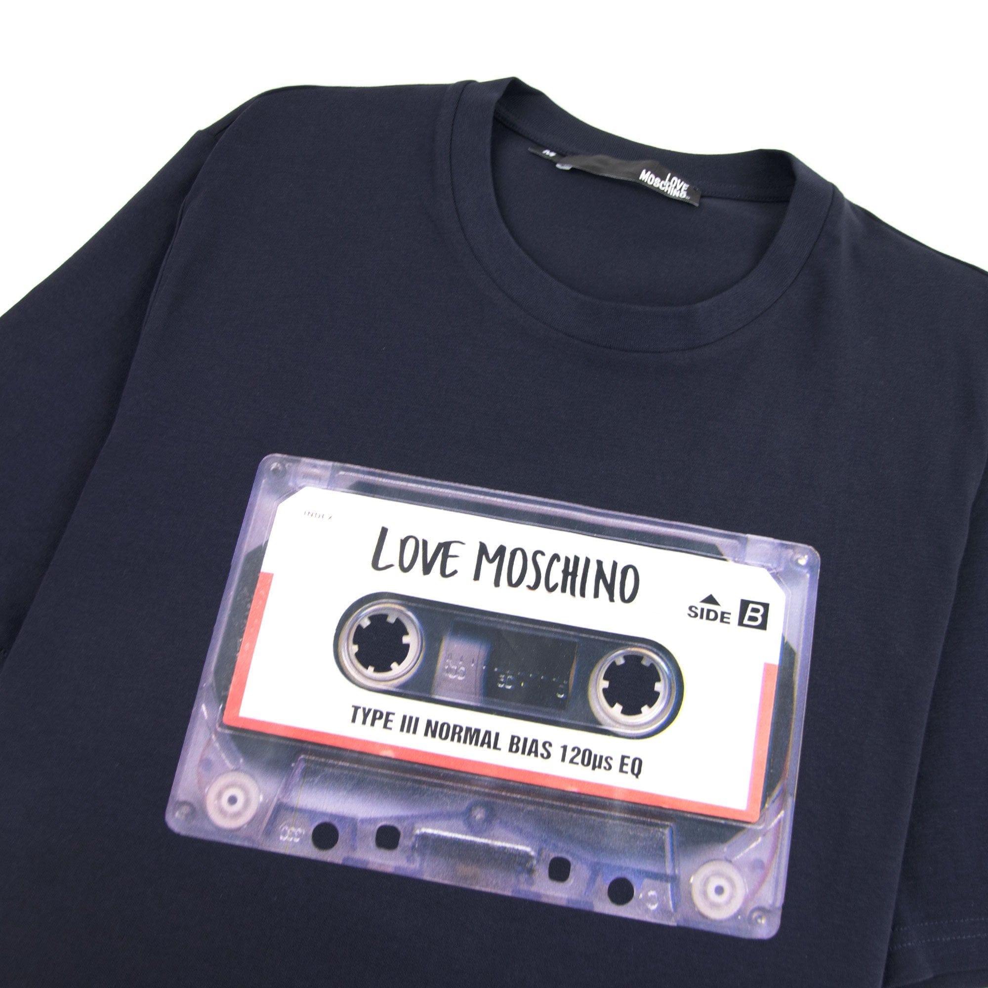Love Moschino Cassette Print Logo T-Shirt Black
