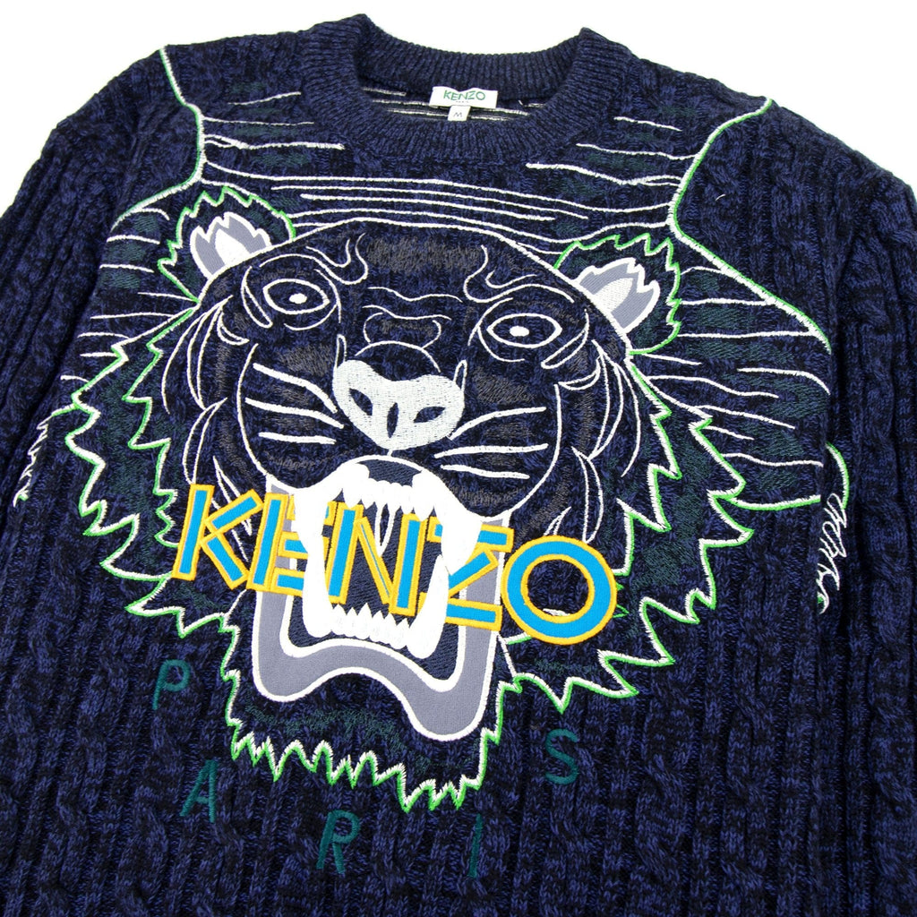 Kenzo Claw Tiger Knitted Jumper Blue