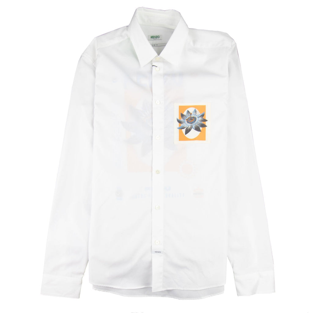 Kenzo Passion Flower Slim-fit Shirt White