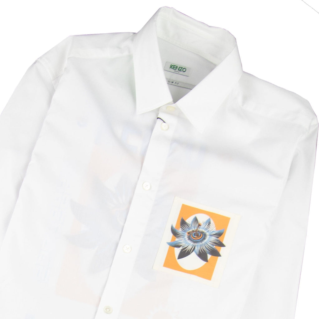 Kenzo Passion Flower Slim-fit Shirt White