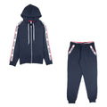 Moschino Underwear 2pcs Tracksuit Tape Logo Zip Up Hoody Navy 0290