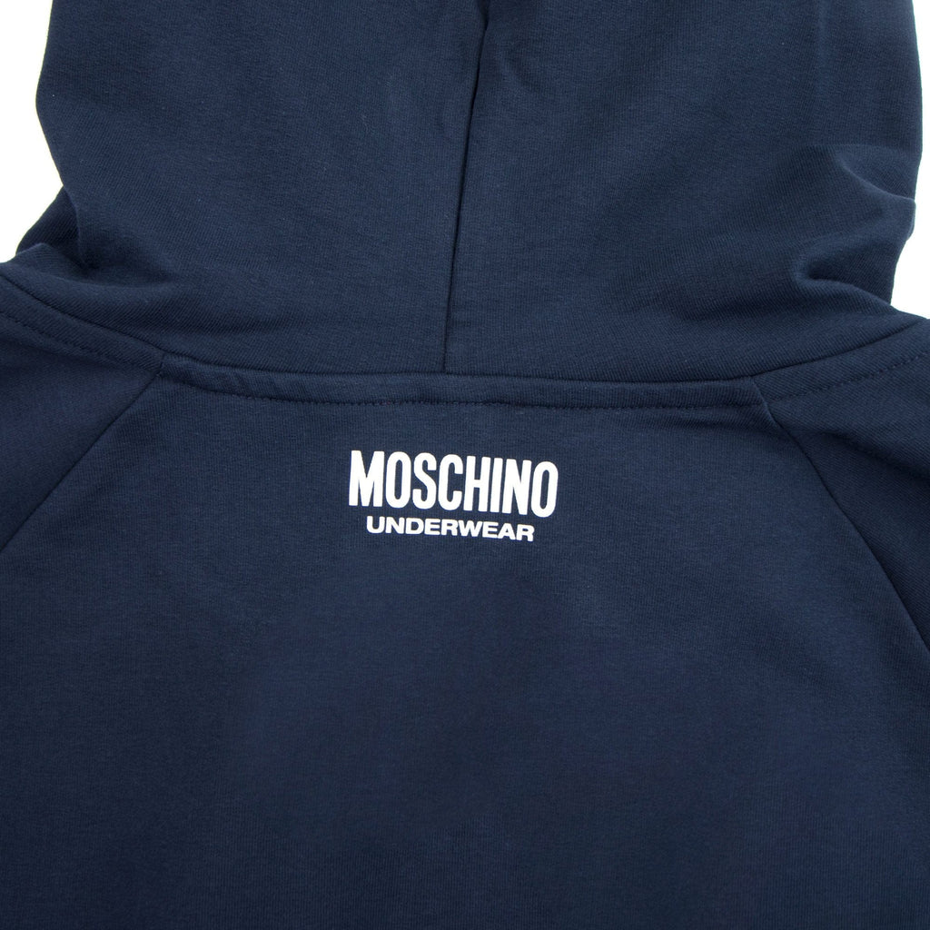 Moschino Underwear 2pcs Tracksuit Tape Logo Zip Up Hoody Navy 0290