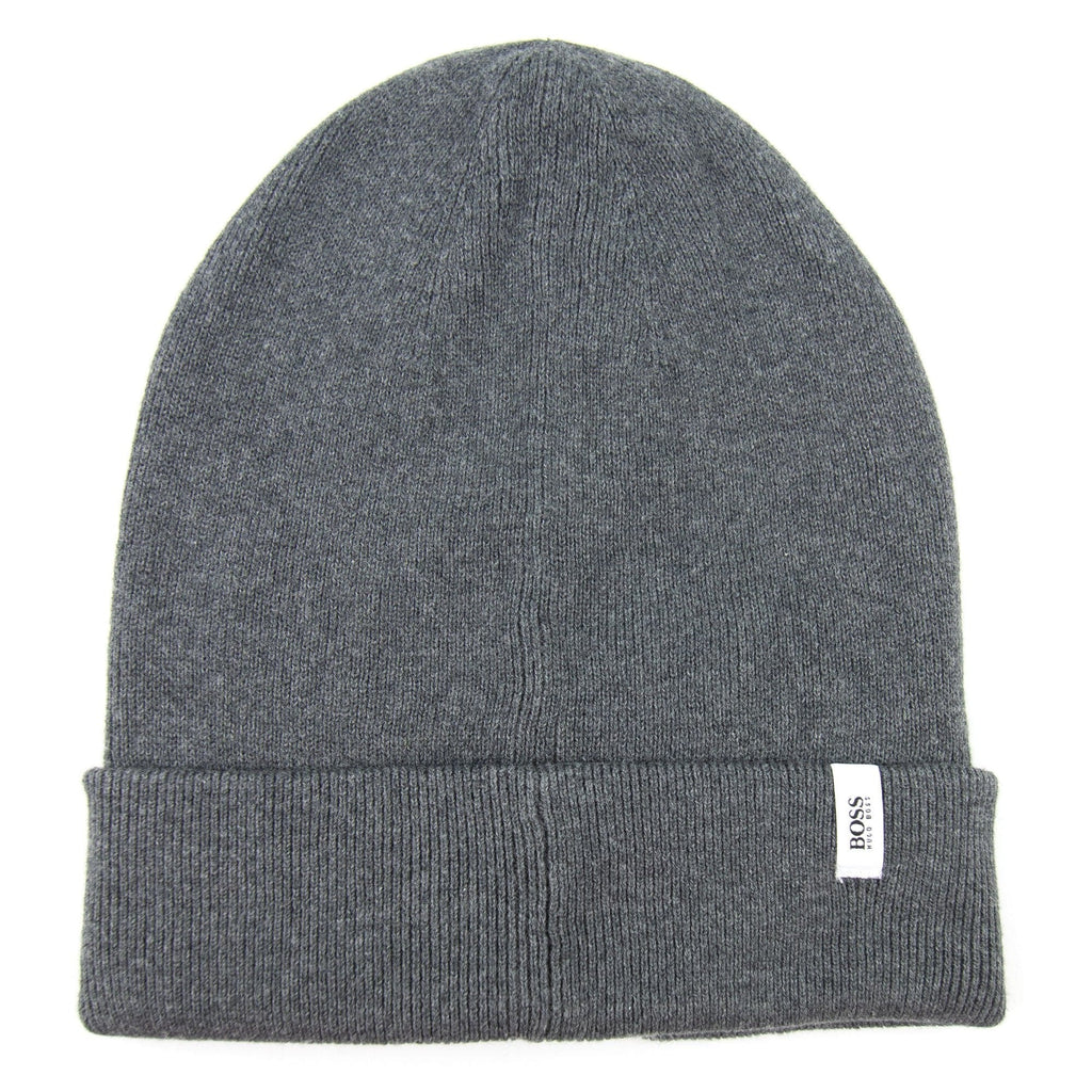 Hugo Boss Kids Square Logo Beanie Hat Grey