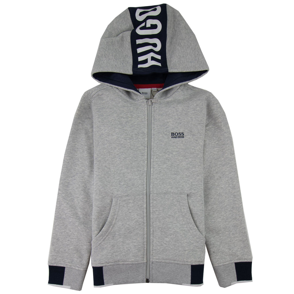 Hugo Boss Kids Zip Up Hoodie Grey