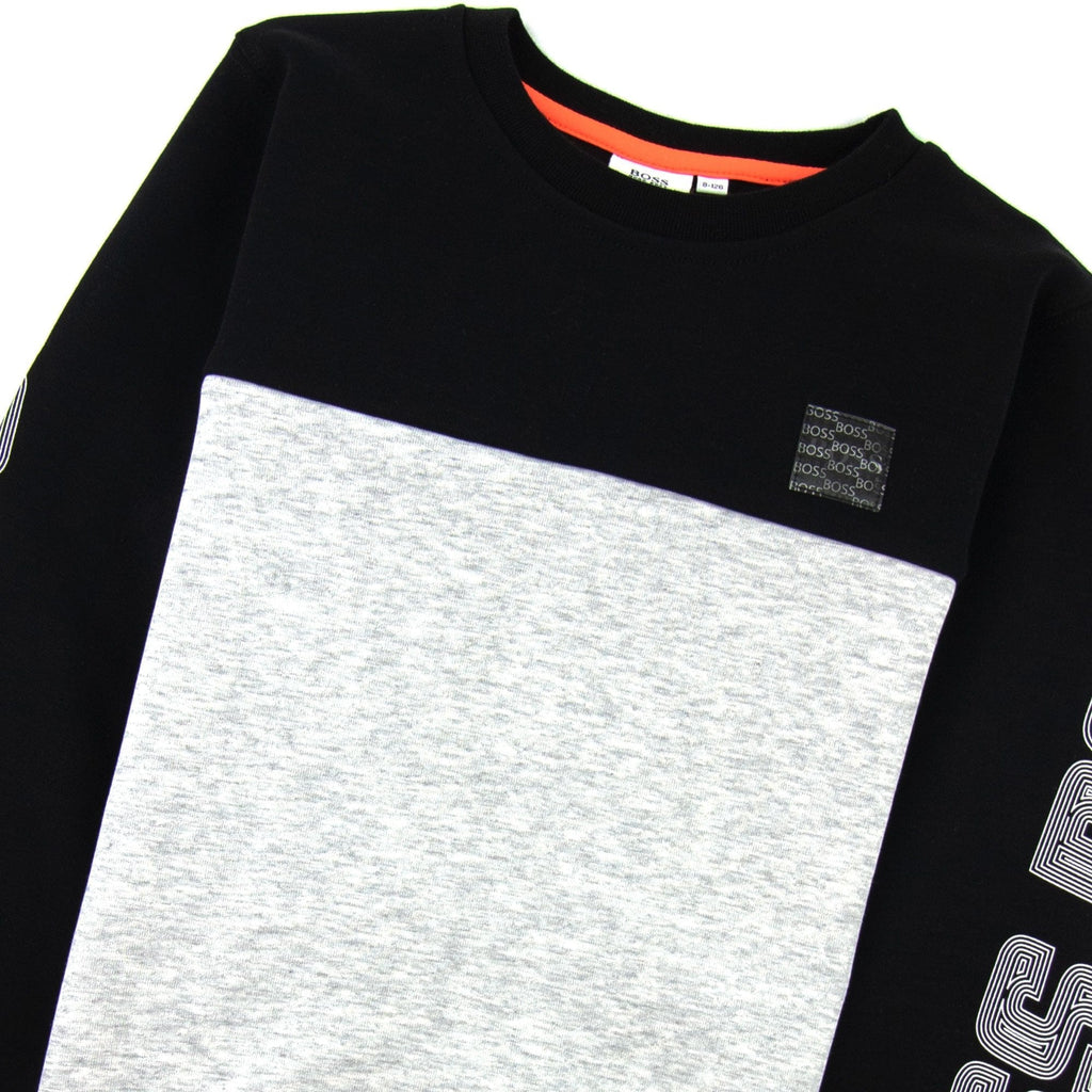 Hugo Boss Kids Logo Sleeve Sweatshirt Grey
