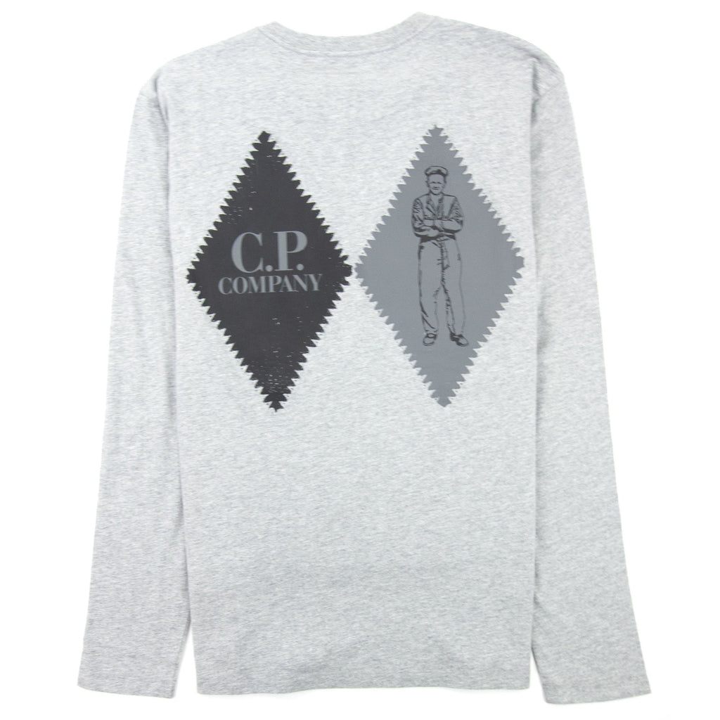 CP Company J Diamond Logo Long Sleeve T-shirt Grey M93