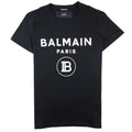 Balmain Printed White Velvet Logo T-Shirt Black