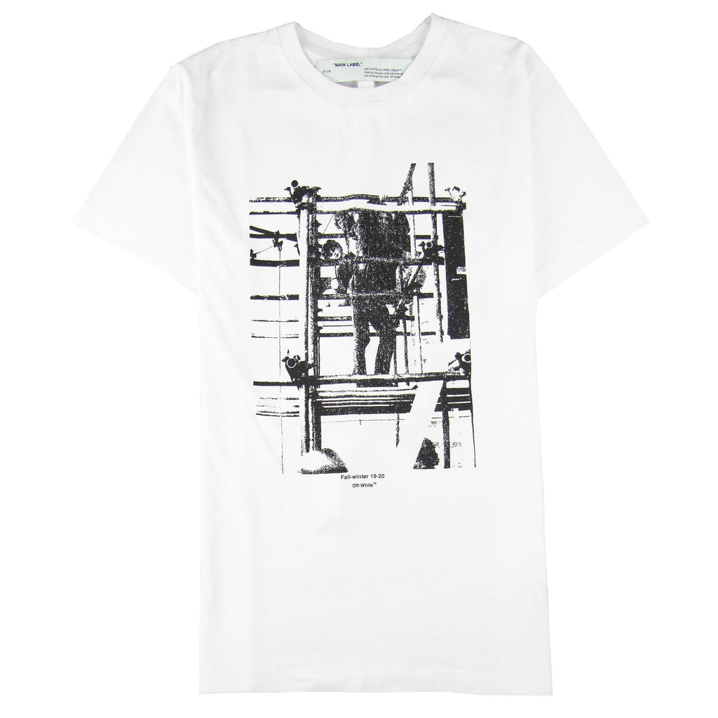 Off White C/o Virgil Abloh Scaffolding-print T-shirt White 0110