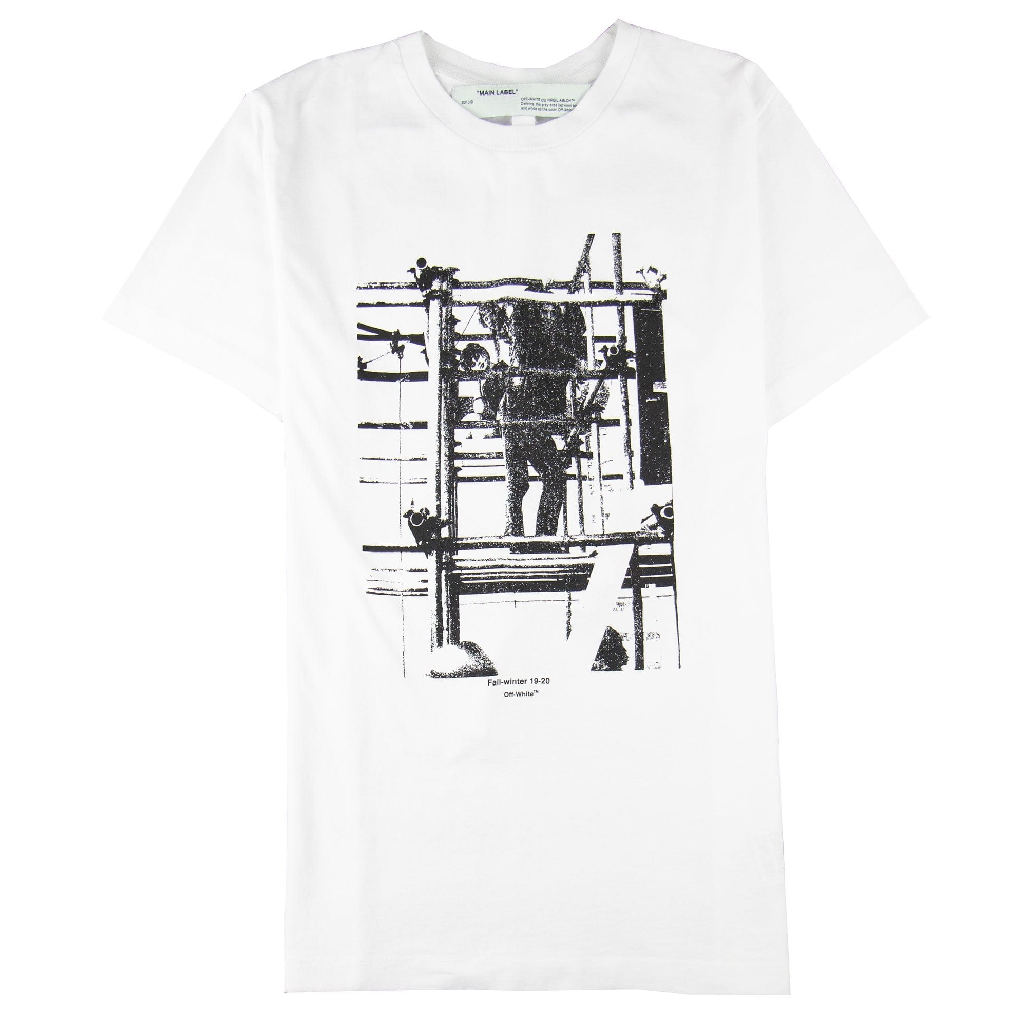 Off White C/o Virgil Abloh Scaffolding-print T-shirt White 0110