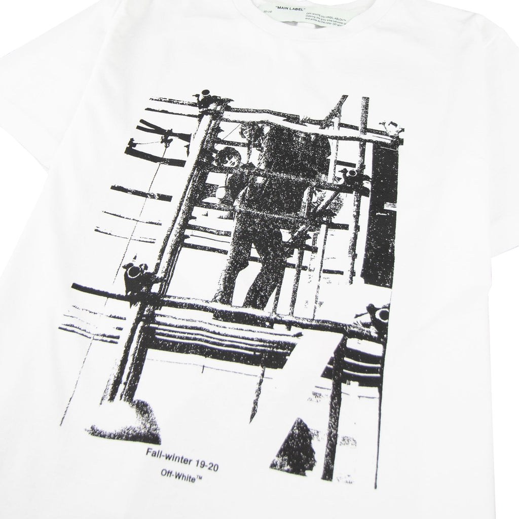 Off White C/o Virgil Abloh Scaffolding-print T-shirt White 0110