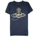 Vivienne Westwood Anglomania Gold Foil Jeans Orb T-shirt Navy