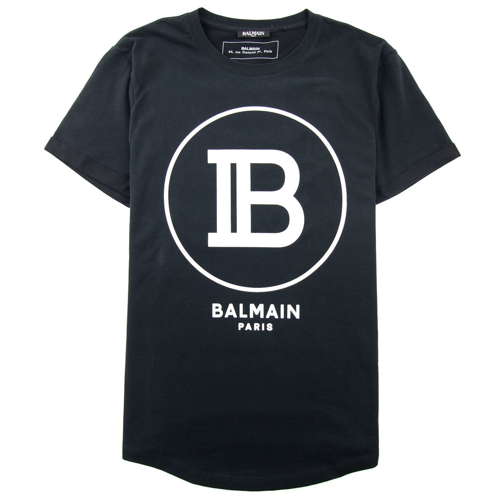 Balmain Printed Balmain Paris Logo T-Shirt Black/White