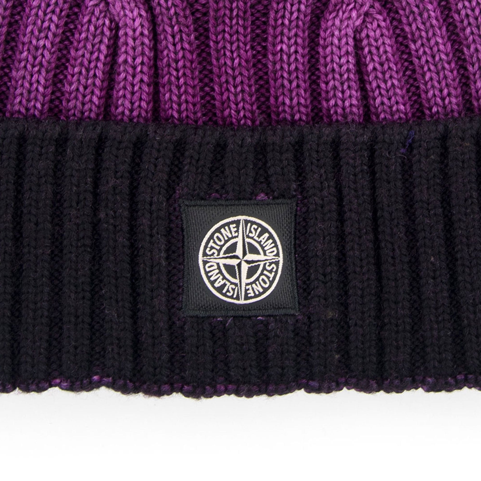 Stone Island Junior Ribbed Knit Beanie Purple V0045