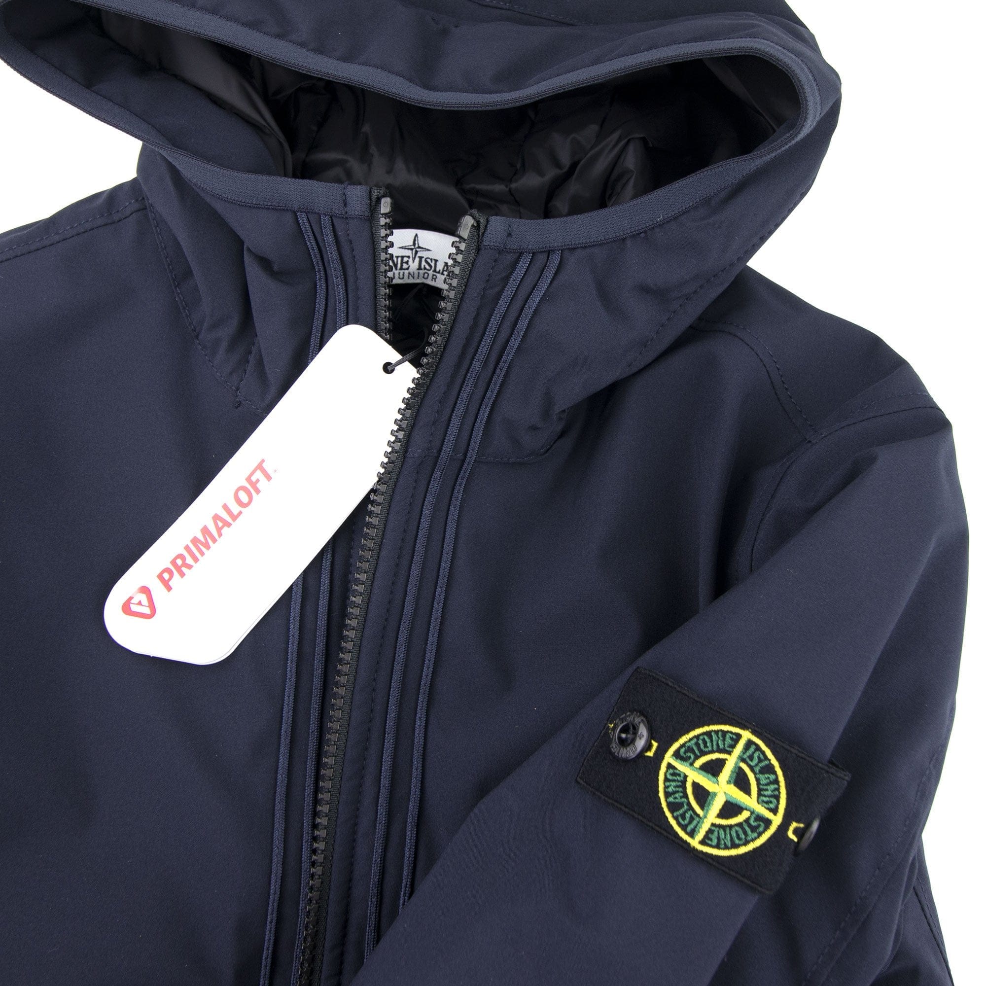 Stone Island Junior Primaloft Hooded Soft Shell Jacket Navy Blue V0020