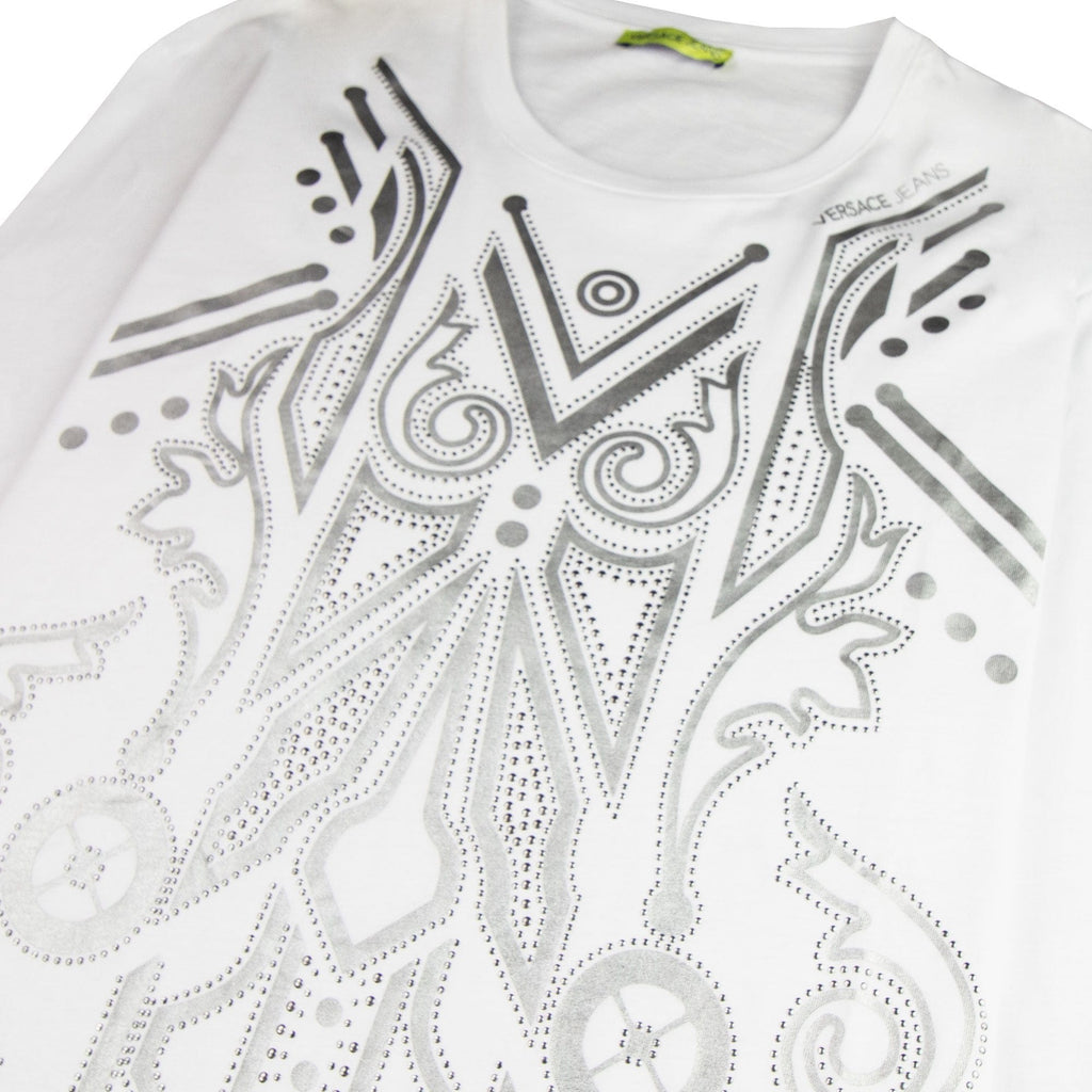 Versace Jeans Print Foil Jersey T Shirt White