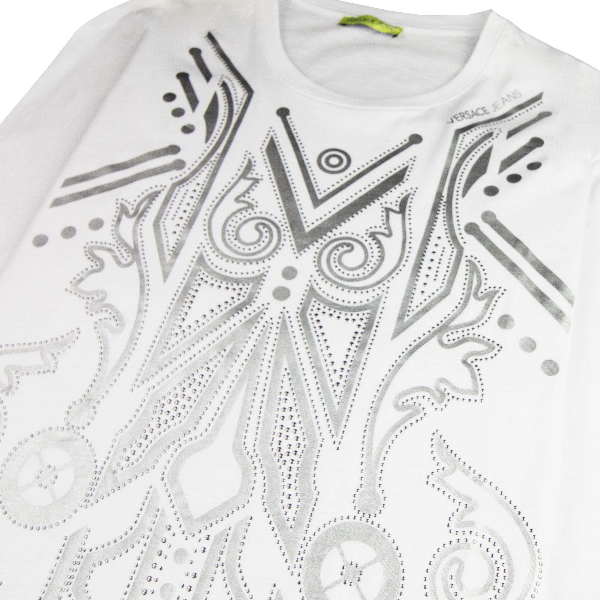 Versace Jeans Print Foil Jersey T Shirt White