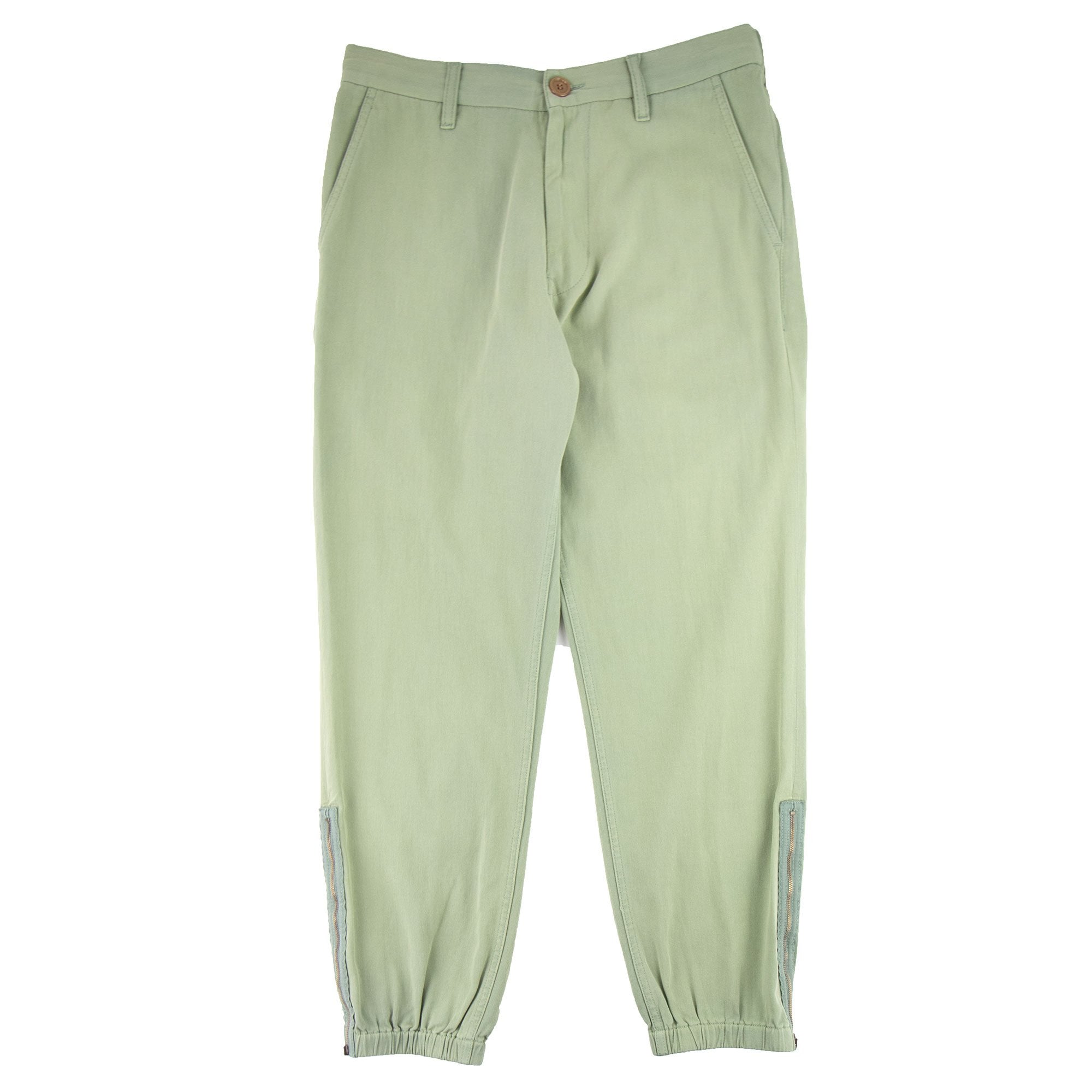 Gucci Lyre Embroidery Cotton Trousers Green