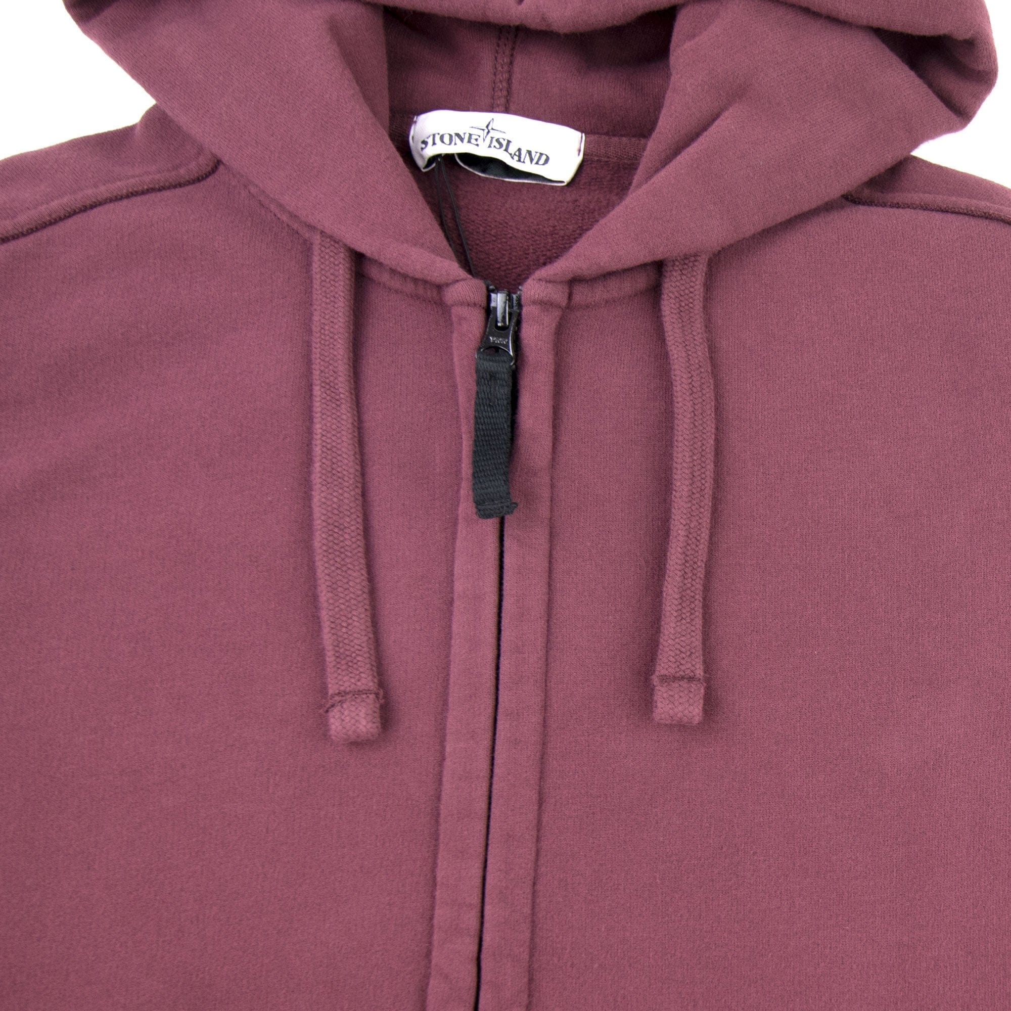Stone Island 60220 Zip Up Hoodie Burgundy V0011