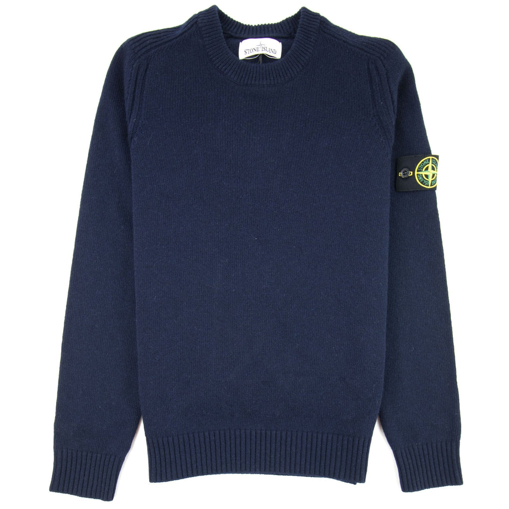 Stone Island 552A3 Knitted Wool Sweater Navy V0020