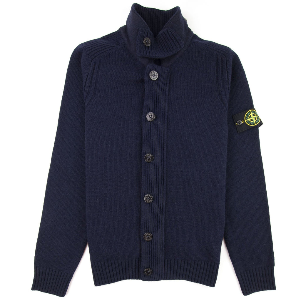 Stone Island 564A3 Button Down Knitted Cardigan Navy V0020