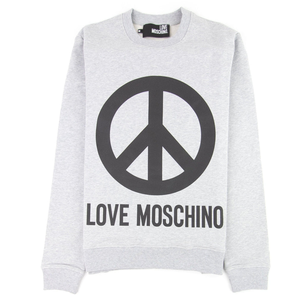 Love Moschino Grey Peace Sign Jumper