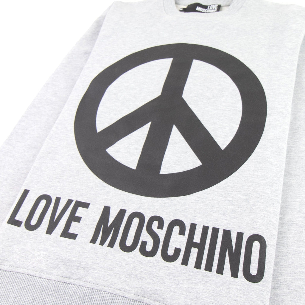 Love Moschino Grey Peace Sign Jumper